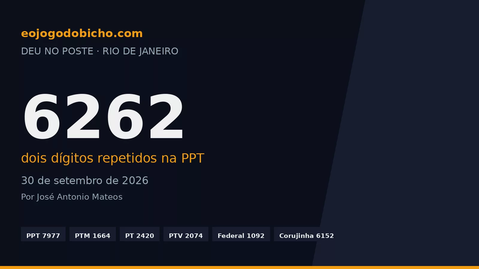 Milhar espelhada na PPT de 30/09: o 6262