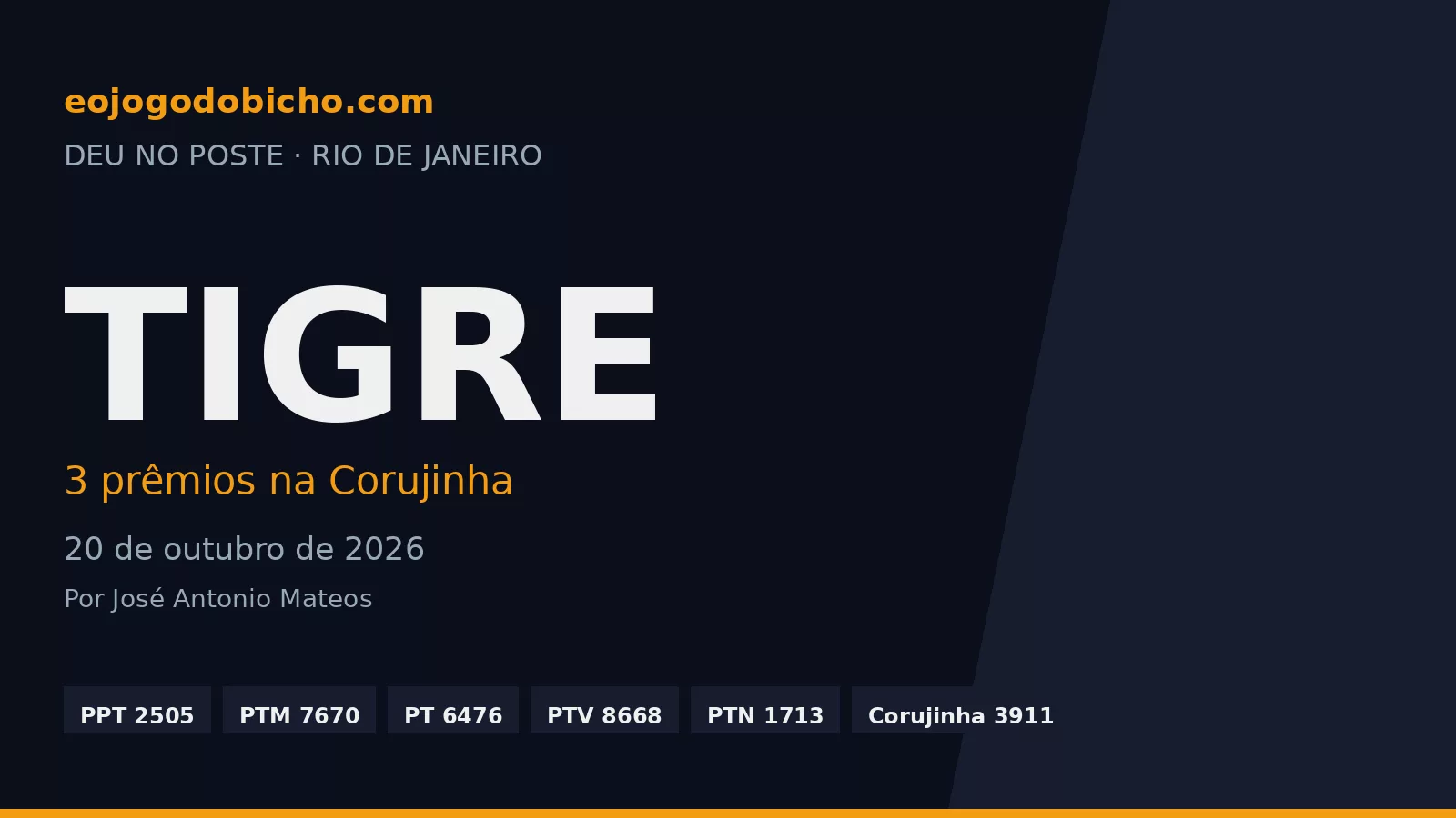 O Tigre dominou a Corujinha de 20/10: 3 dos cinco prêmios