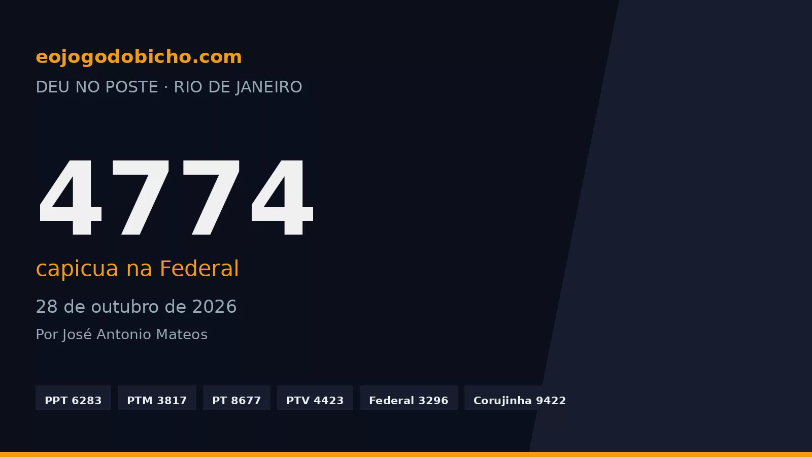 Capicua na Federal: o 4774 lê-se igual nos dois sentidos